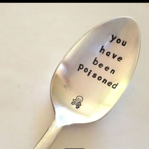Funny Silver Stamped Spoon  " You Have Been Poisoned" NWOT - Picture 1 of 2